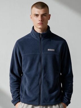 Columbia Men's Navy Full Zip Fleece Jacket M